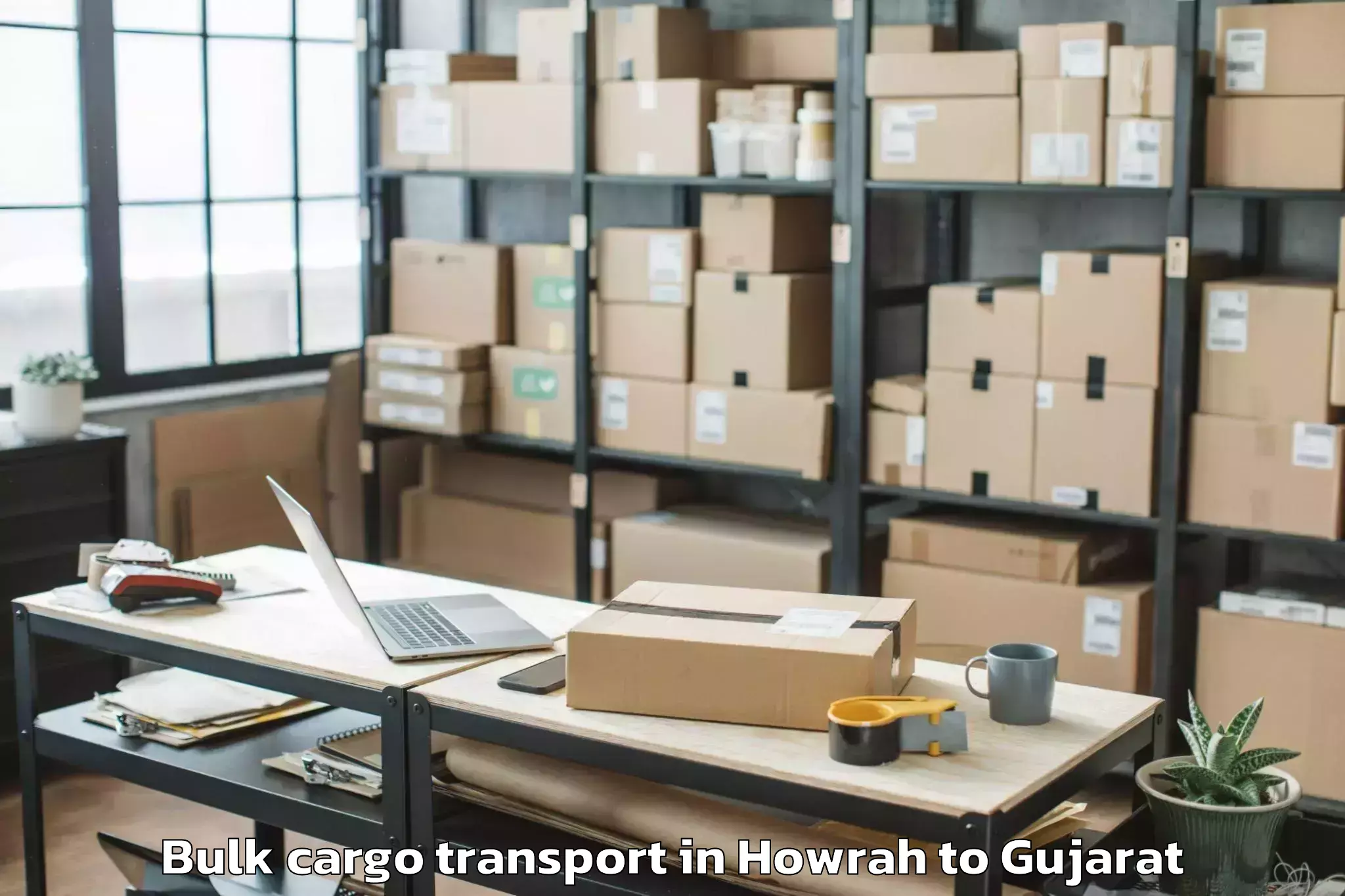 Professional Howrah to Lavad Bulk Cargo Transport